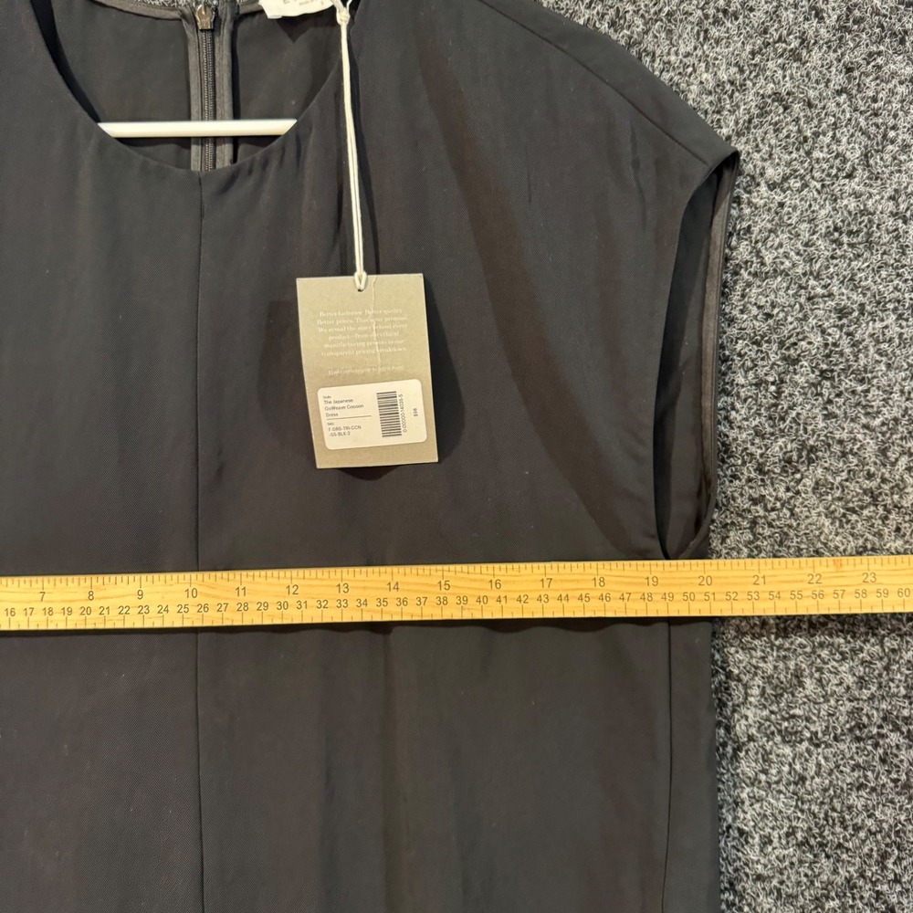 NWT EVERLANE The Japanese GoWeave Cocoon Dress Black Sleeveless‎ Midi Size 2 - Picture 3 of 6